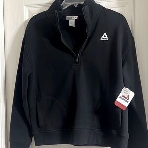 Reebok Black Quarter-Zip Sweatshirt with Mock‎ Neck